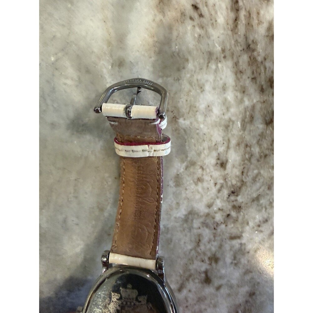 Juicy Couture Watch 32mm White Leather Band Hearts & Love Stainless Steel Case - Picture 12 of 13